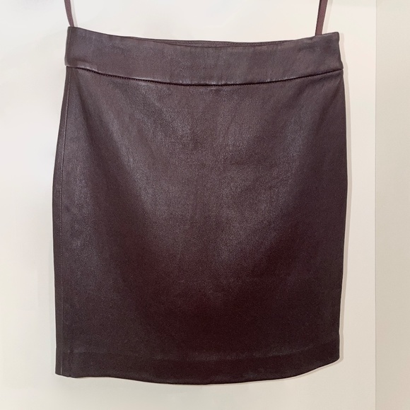 T Alexander Wang Stretch Leather Mini Skirt in Iodine Burgundy Size 0 - Picture 4 of 4